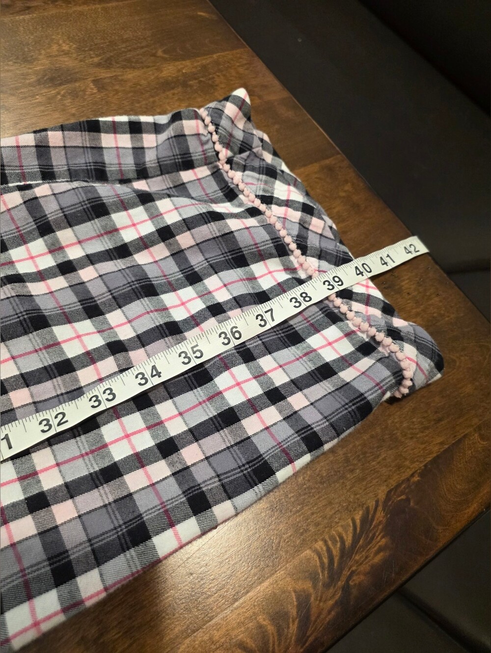 Victoria's Secret Black White Pink Plaid Pajama Set Long Sleeve Button Pants XL - Picture 9 of 16